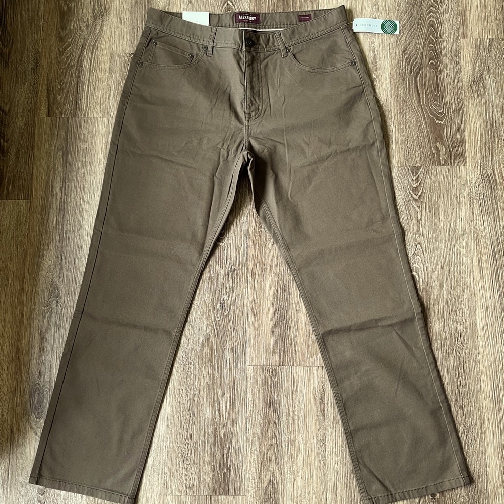 Alesbury Straight Fit Brown Pants 34x30